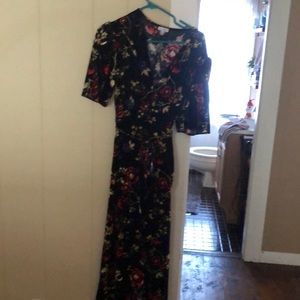 Beautiful boho velvet wrap maxi dress